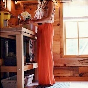 Anthropologie • NWT Harlyn Sabie Coral Wide Leg Pleated Waistband Pants Size XS